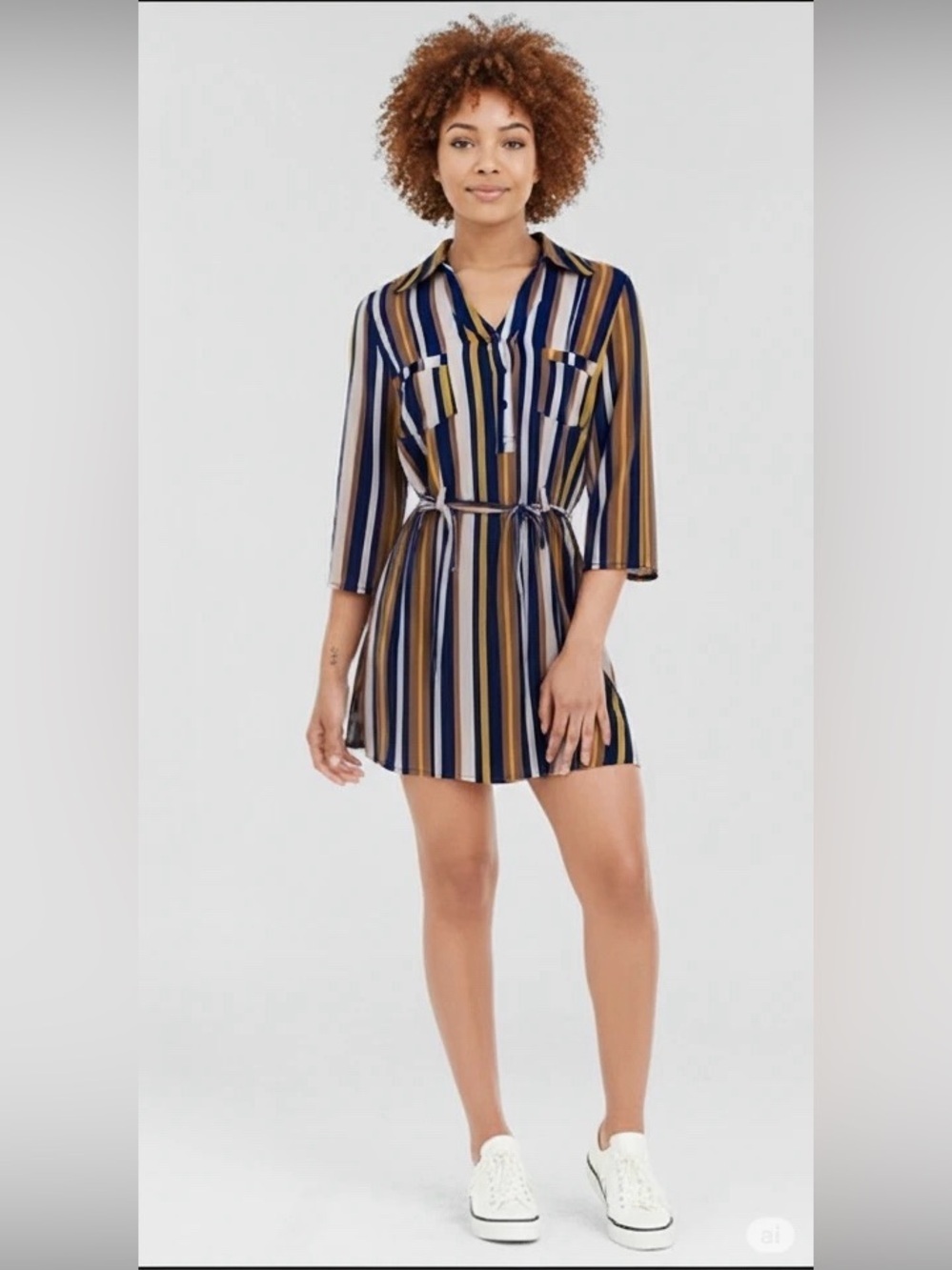 Katella Couture Striped Shirt Dress/Tunic